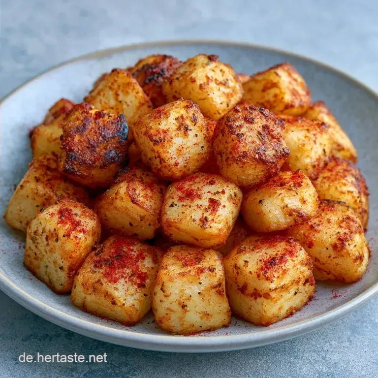 W&uuml;rzige Kohlrabiw&uuml;rfel aus der Hei&szlig;luftfritteuse