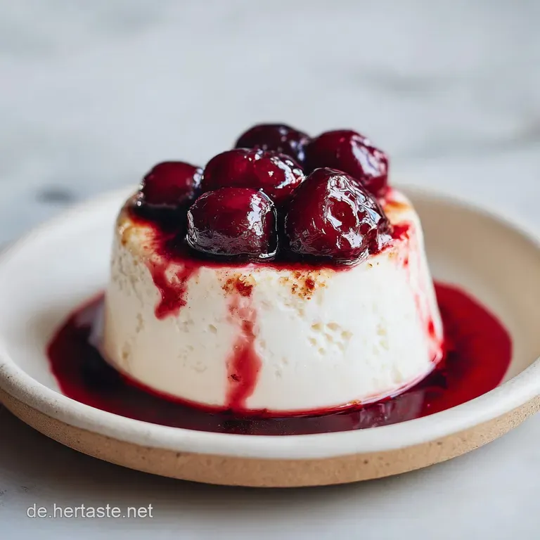 Individual ramekins of wobbly panna cotta crowned with a rich ruby port wine sauce and fresh mint