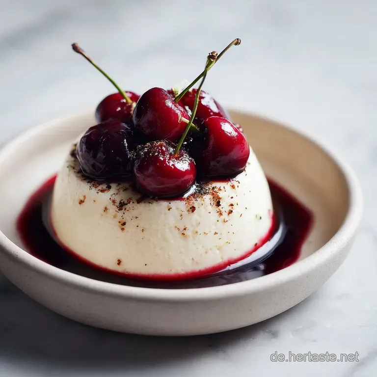 Zimt Panna Cotta mit Pflaumen Portweinsosse