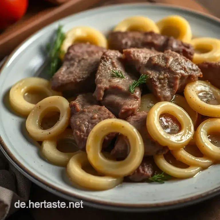 Zwiebelrostbraten Mit Karamellisierten Zwiebeln presentation